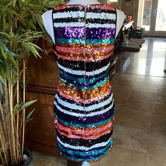 M2 by Mocha Apparel ladies sequin dress V-neck large excellent condition lined - Picture 8 of 13